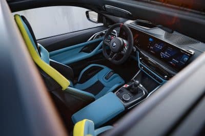 BMW M4 Coupé Innenansicht Frontsitze von oben