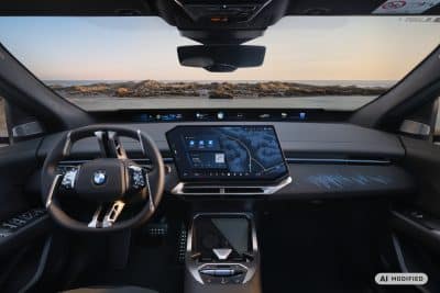 BMW iX4 Cockpit Sicht aus Frontscheibe
