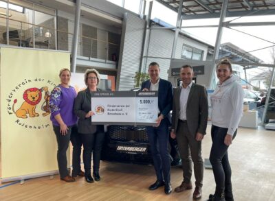 Autohaus Unterberger spendet € 5.000,00 an den Förderverein der Kinderklinik Rosenheim e.V.