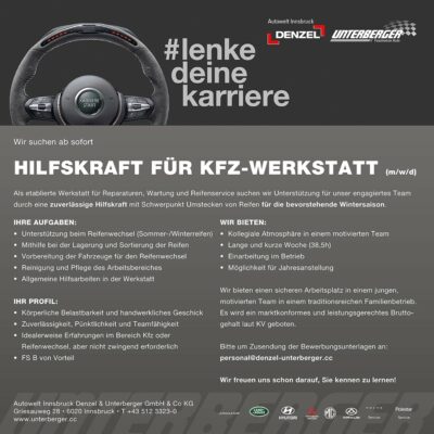 Hilfskraft für Kfz-Werkstatt (m/w/d)